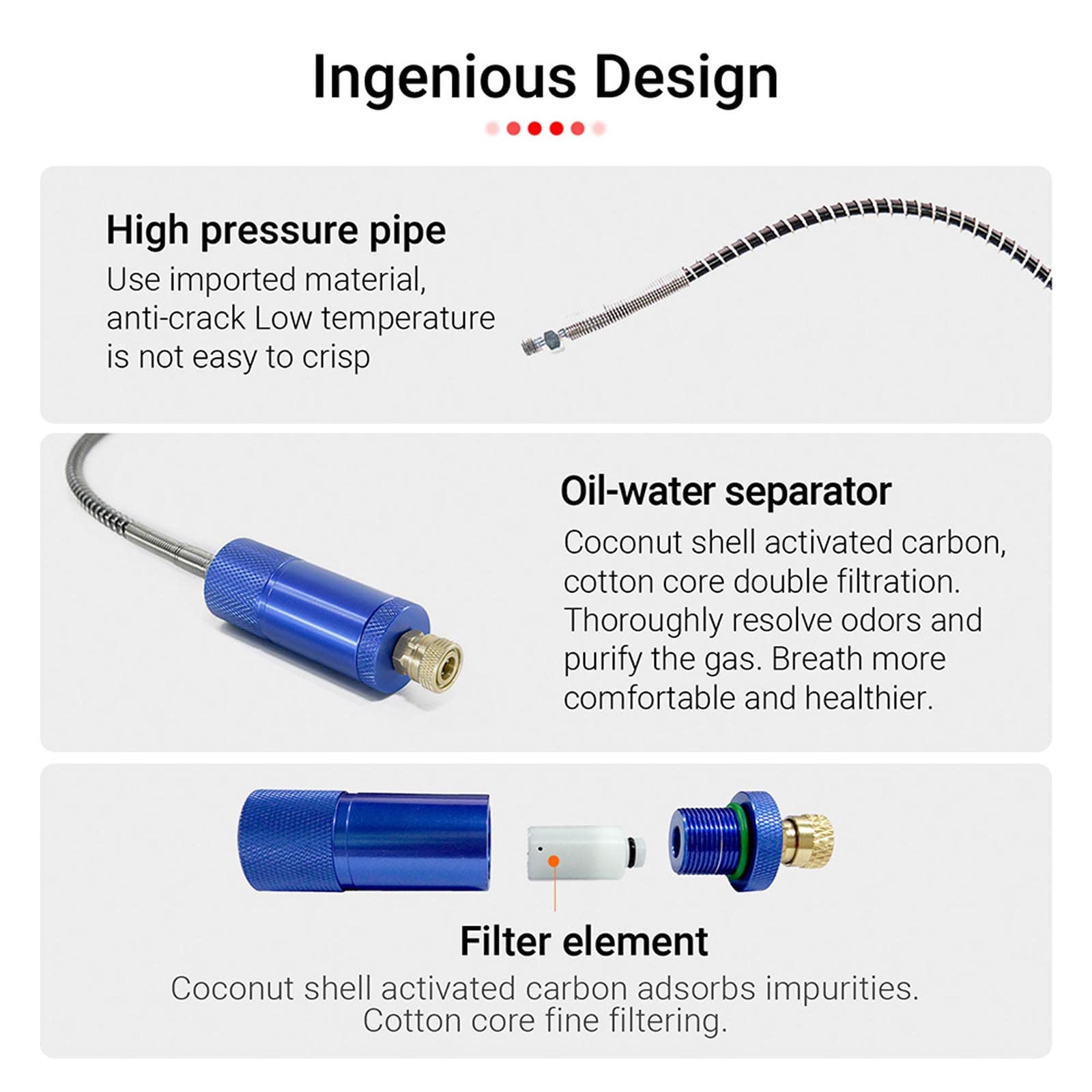 Pompe à air de plongée, Pompe à Pneumatique pour Pneus Haute Pression, Pompe à air Portable PCP Pédale Pliable avec Manomètre Précis