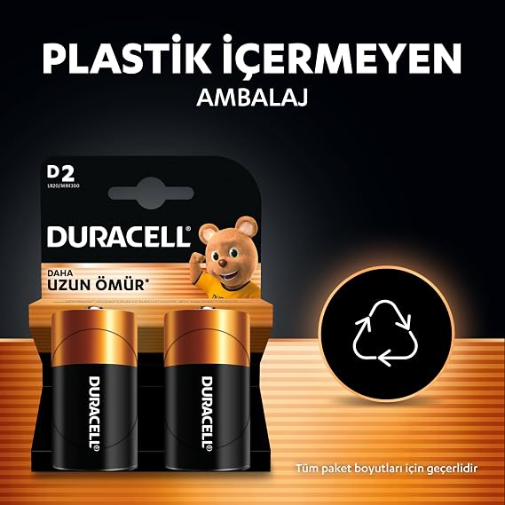 DURACELL BASIC Alkalin D Pil (2’li Paket)