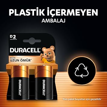 DURACELL BASIC Alkalin D Pil (2’li Paket)