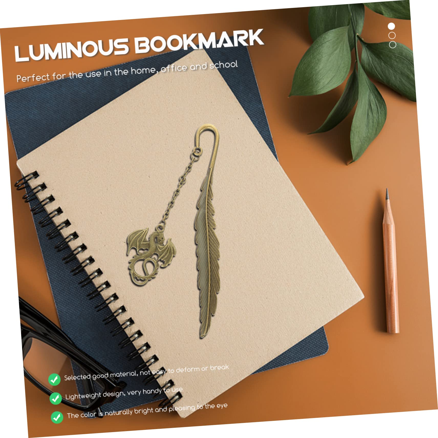 Housoutil 5 Sätze Retro Leuchtende Lesezeichen Noctilucence Plume Bookmark Für Studenten Vintage Stil Einfach Für Schreibwaren 2 Stück * 5