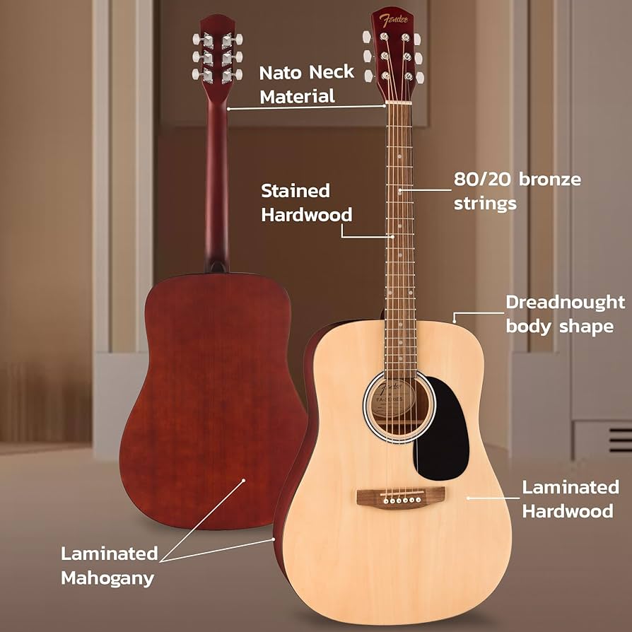 【美品】Fender Dreadnought アコエレギター(ハードケース付) Amazon.com: Fender Dreadnought Acoustic Guitar - Natural