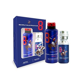 Beverly Hills Polo Club Sport No.8 Gift Set for Men EDT 100ml + Sport Deodorant 175ml