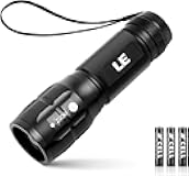 Lighting EVER LED Flashlights High Lumens, Small Flashlight, Waterproof, Adjustable Focus Flash Light for Outdoor, Emergency, AAA Batteries Included, Tactical & Camping Accessories