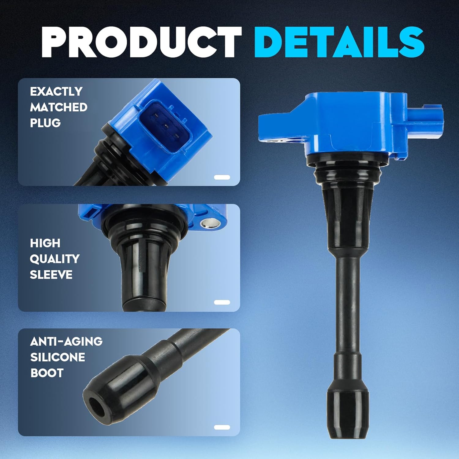 Ignition Coil for Nissan Altima Rogue 07-18, Sentra 07-19, Cube 09-14, Versa 07-11, NV200 13-14 2.5L 1.8L 1.6L, Infiniti FX50 09-13, M56 11-13, QX60 QX70 14-17 5.6L 5L UF549 UF509 5C1753-4 Set