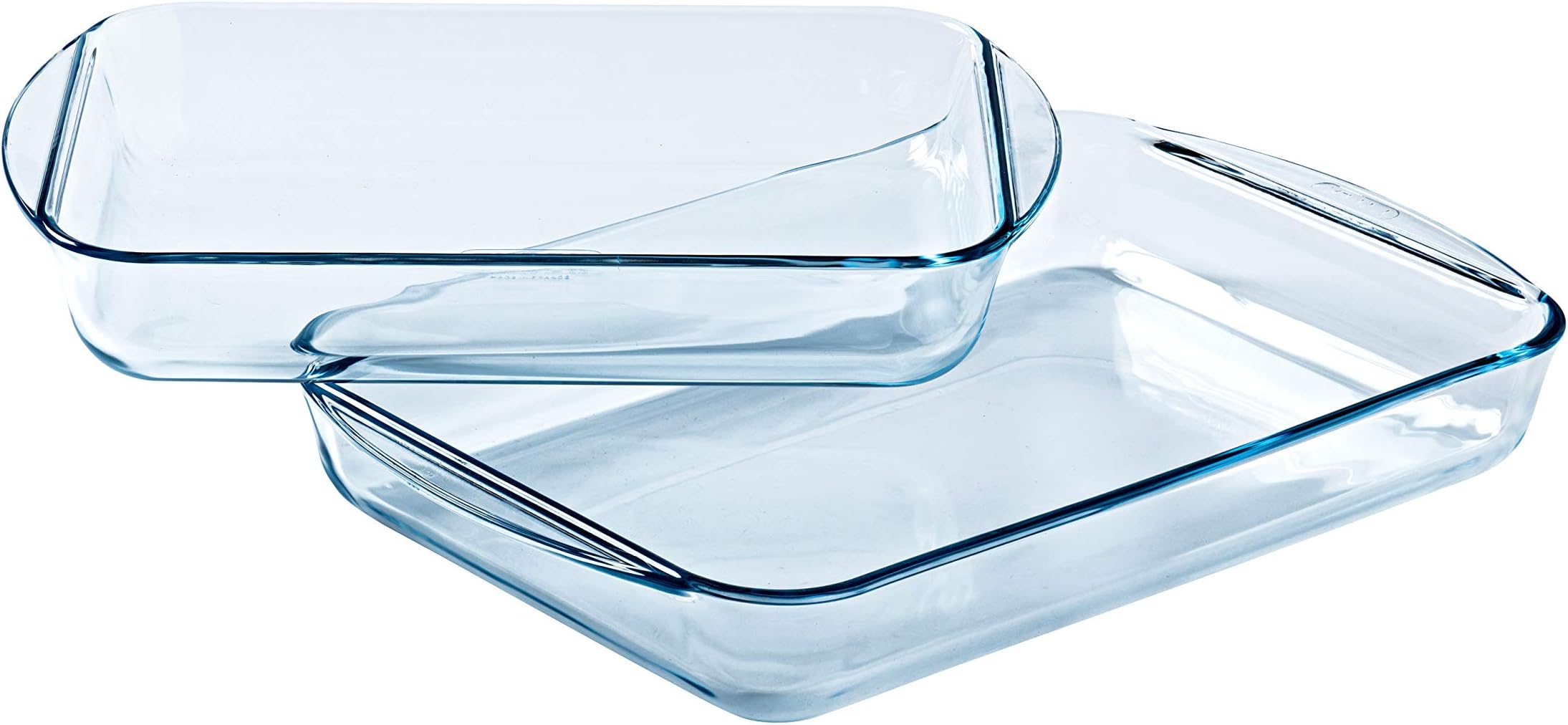 Pyrex® - Essentials - Set of 2 Rectangular Glass Lasagne Dishes (35 x 23 cm, 40 x 27 cm)