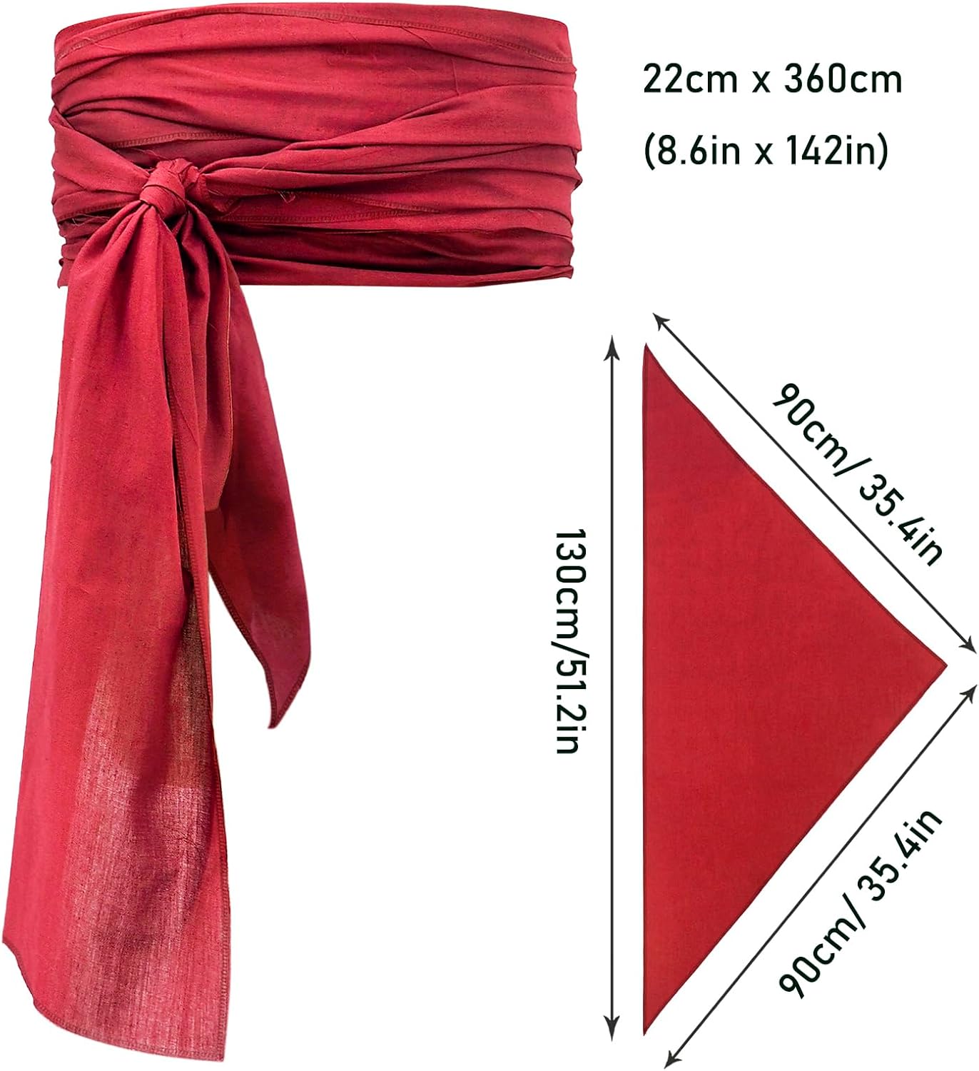3 PCS Halloween Pirate Costume Women Men Head Scarf Hat Accessories Sash Belt Pirate Bandana Headband Waist - Image 2