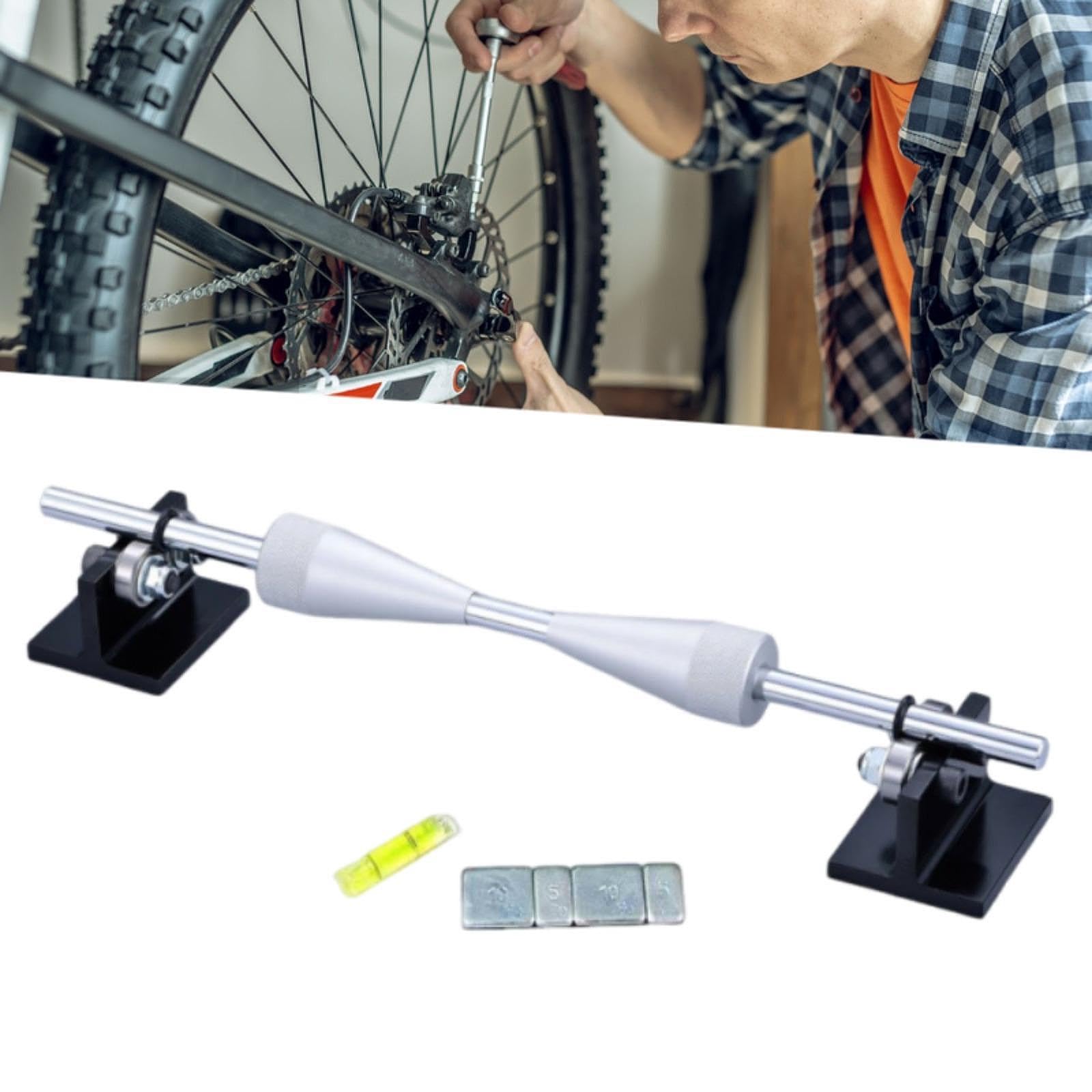 Equilibrador de Ruedas para Motocicleta, Herramienta de Taller de Aluminio, Compatible con Llantas de Moto y Remolque- A