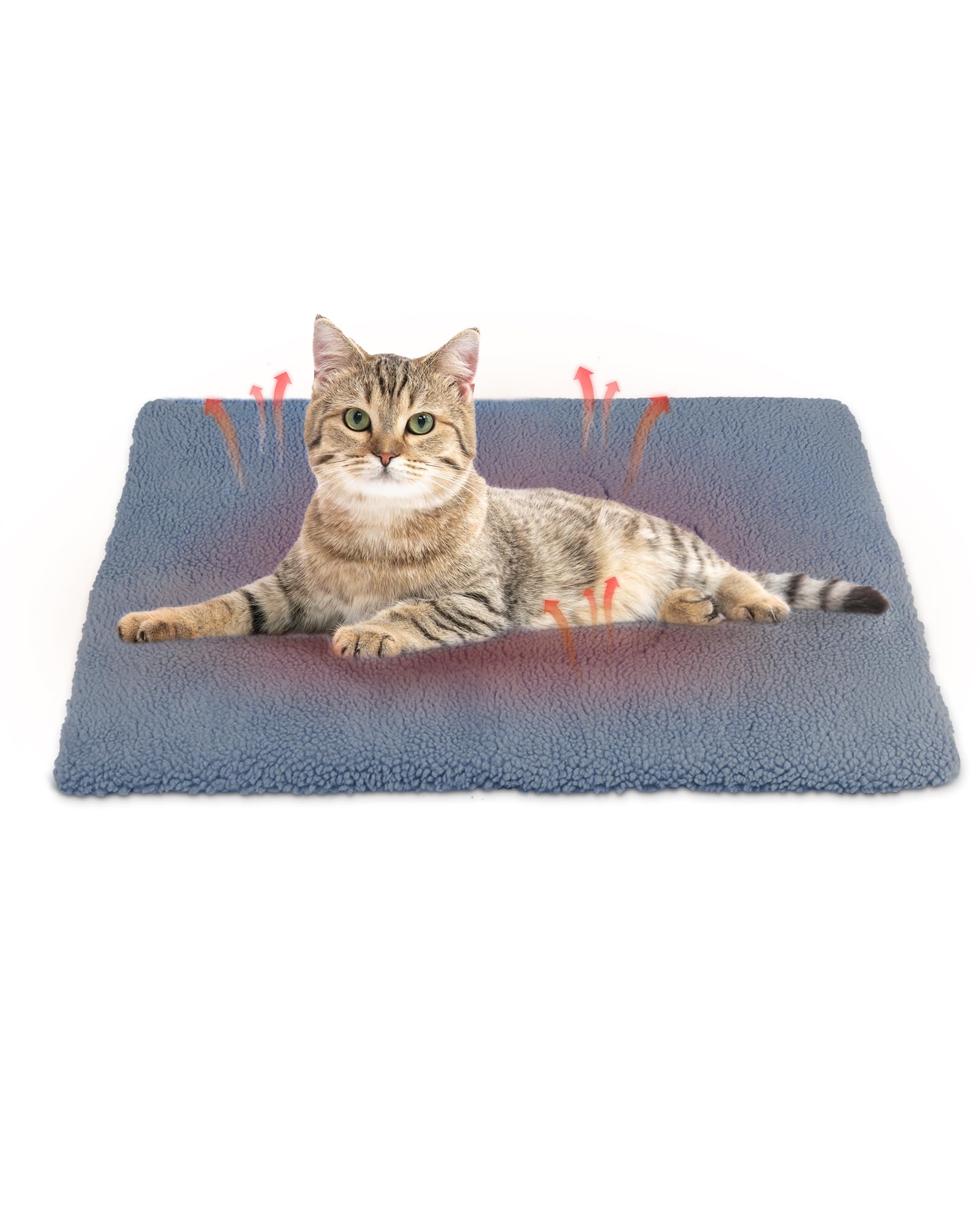 ANWA Tappetino per gatti autoriscaldante – 61 x 46 cm, lavabile in lavatrice, tappetino riscaldato per gatti da interni ed esterni