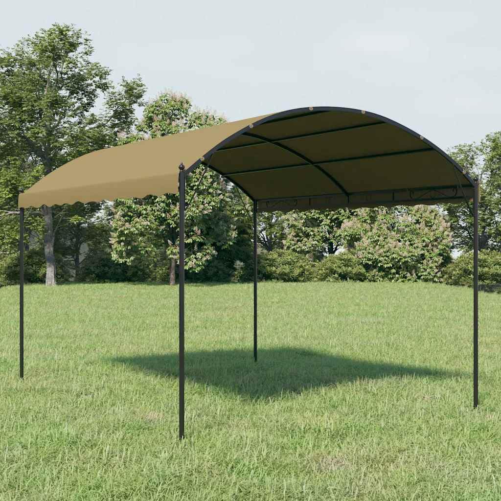 Padiglione da giardino 4x3x2,6 m tortora con telaio in acciaio e tetto in