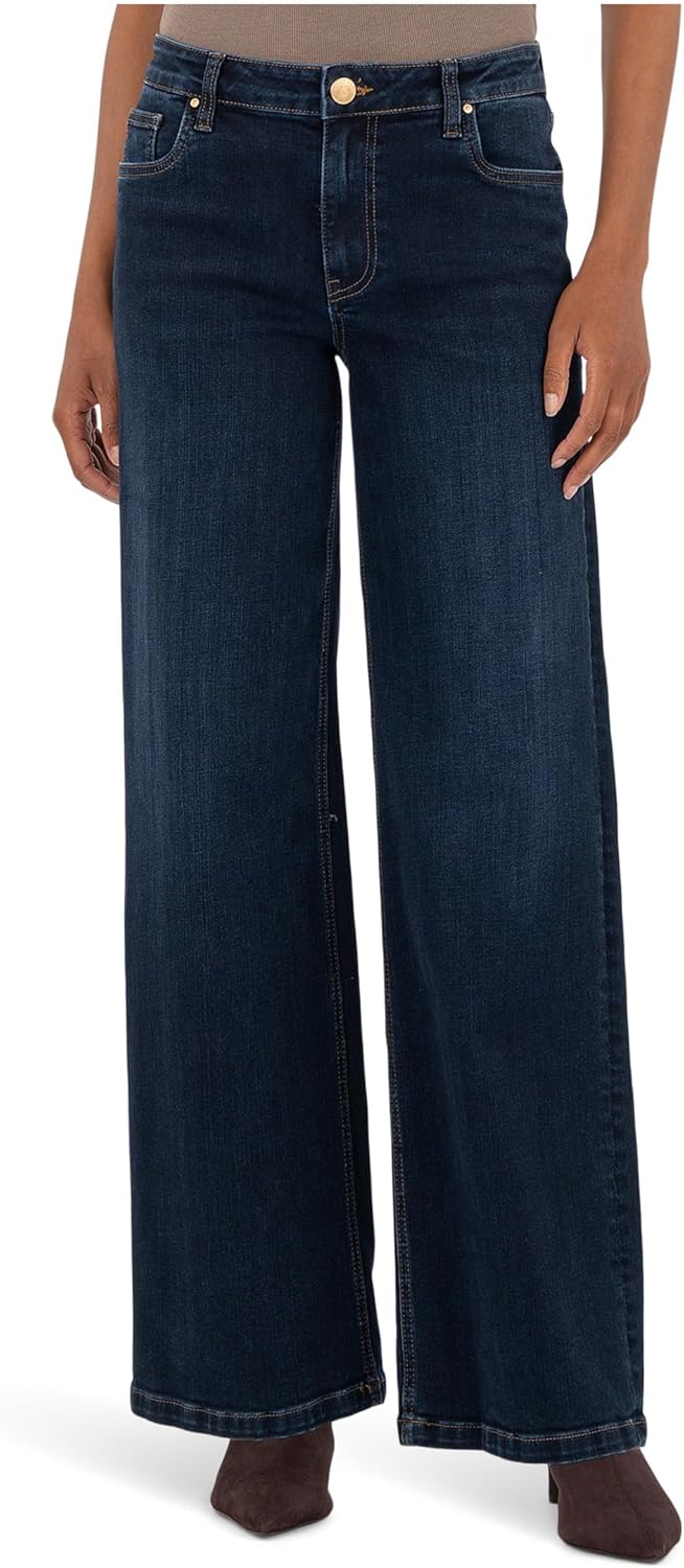 KUT from the Kloth Petite Jean High Rise Wide Leg Clean Hem