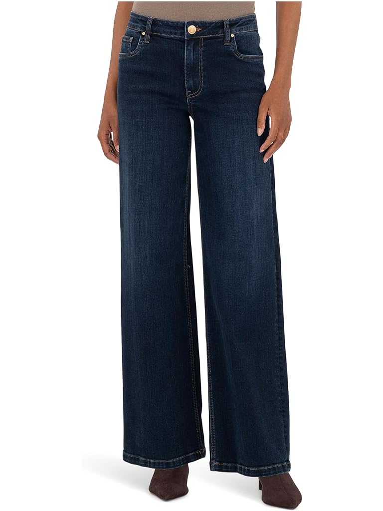 Blue KUT from the Kloth Petite Jean High Rise Wide Leg Clean Hem