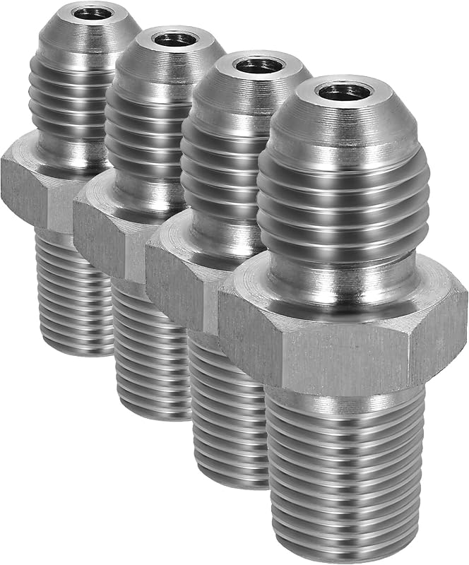Adaptador de conexão EVIL ENERGY 4AN macho para 1/8 NPT reto em aço inoxidável – Pacote com 4