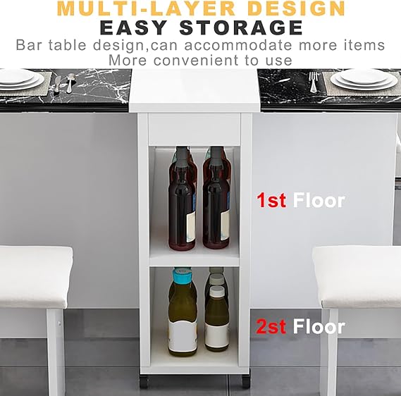 Telescopeing Dining Room Table Folding Dining Table for 4-6 People Folding Extendable Dining Table Wooden Folding Dining Table with 6 Castors, Perfect for Small Spaces, Living Room, Dining Room