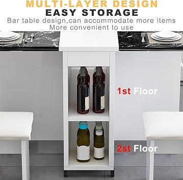 Telescopeing Dining Room Table Folding Dining Table for 4-6 People Folding Extendable Dining Table Wooden Folding Dining Table with 6 Castors, Perfect for Small Spaces, Living Room, Dining Room
