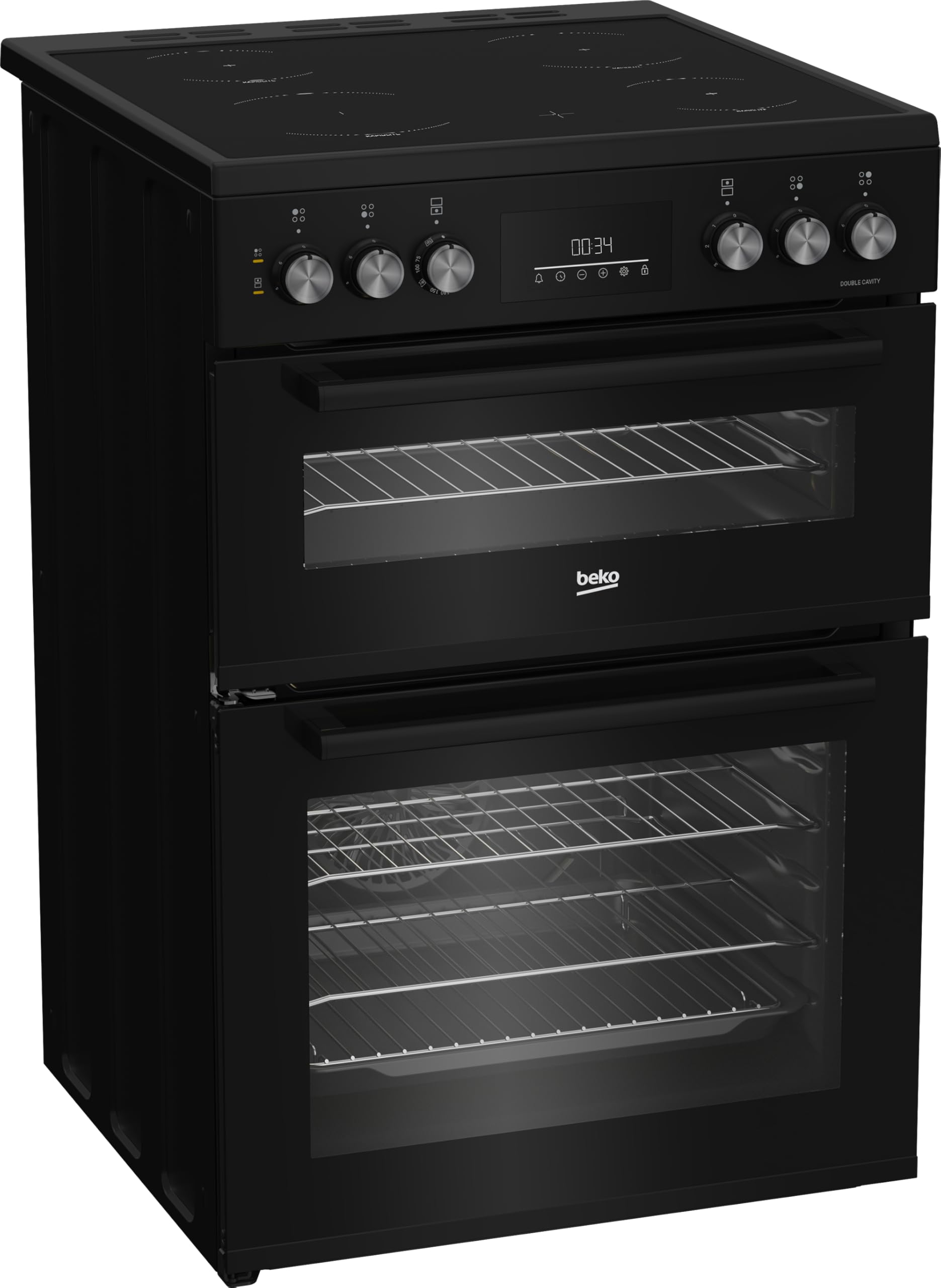 Beko AeroPerfect™ FTC6731K 60cm Wide Single Oven Electric Cooker with Ceramic Hob - Black - A Rated — view 2