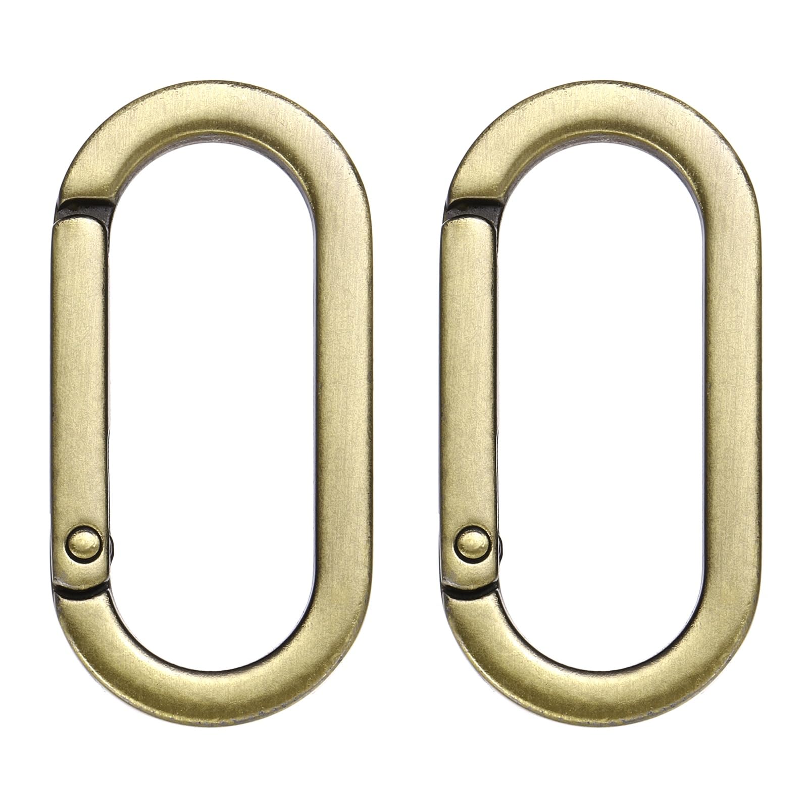 sourcing map 2Pcs 1.4 Inch Oval Spring Ring Clips, Zinc Alloy Snap Hooks O Ring, Purse Hardware Replacement for Backpack Wallet Keys Bag Strap and Craft Projects, Bronze