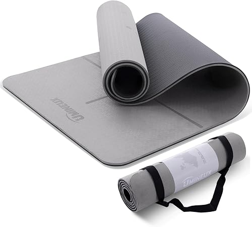 Miniatura 12 de UMINEUX Esterilla de yoga extra gruesa de 1/3 y 2/5 pulgadas antideslizante para mujeres, respetuosa con el medio ambiente, tapete de ejercicio de