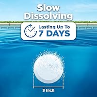 Vista 2 de C3 Pestañas de cloro estabilizadas de 3 pulgadas para piscinas Fácil de usar para piscinas sobre el suelo o enterradas Tabletas de cloro