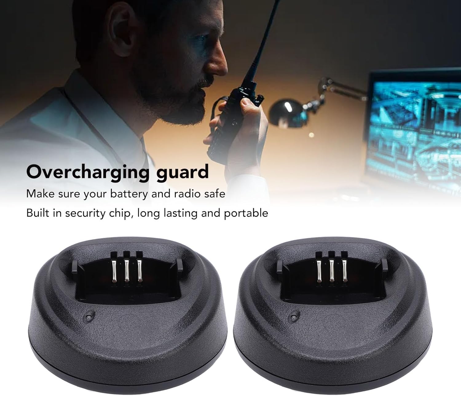 2 Way Radio Battery Charging Dock for Walkie Talkie Rapid Charger for CP200 CP340 CP360 CP380 CP040 CP140 PM400 PR400 NNTN4496 and More 2 Way Radio Charger (US Plug