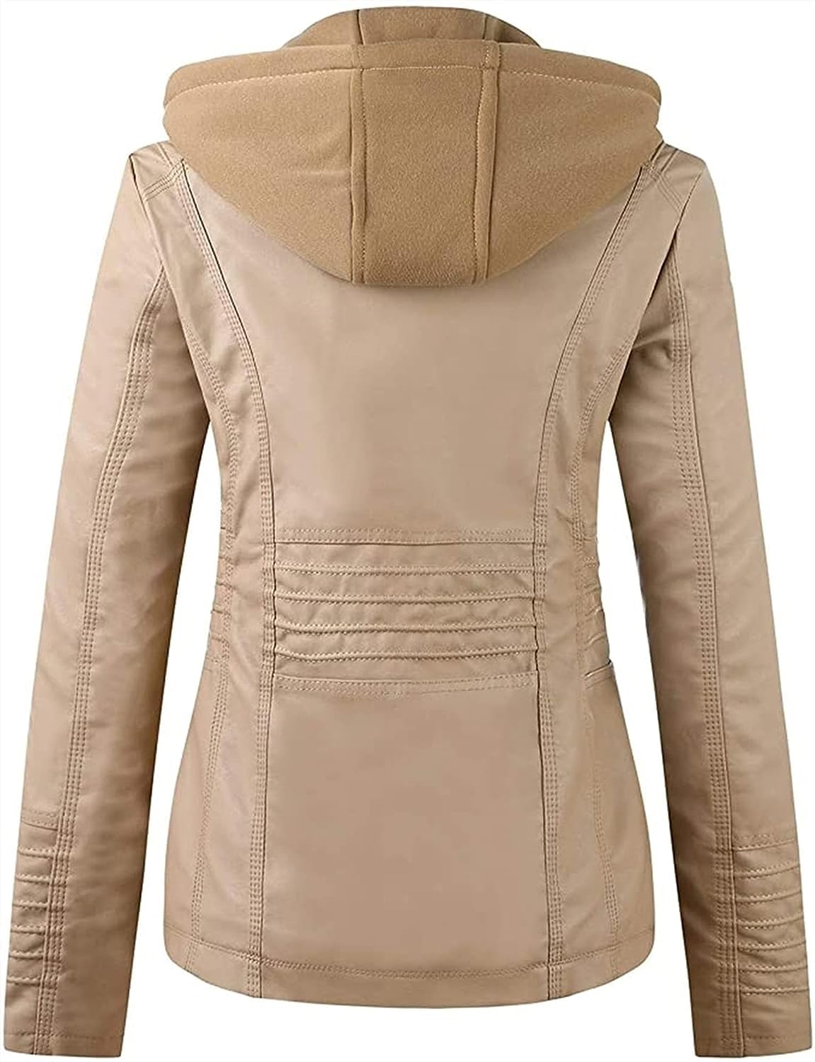 Blouson Femme Simili Cuir Blouson Moto avec Fermeture Éclair Et Capuche Blouson Moto Blouson Transition Blouson Motard avec Fermeture Éclair Blouson Transition Femme
