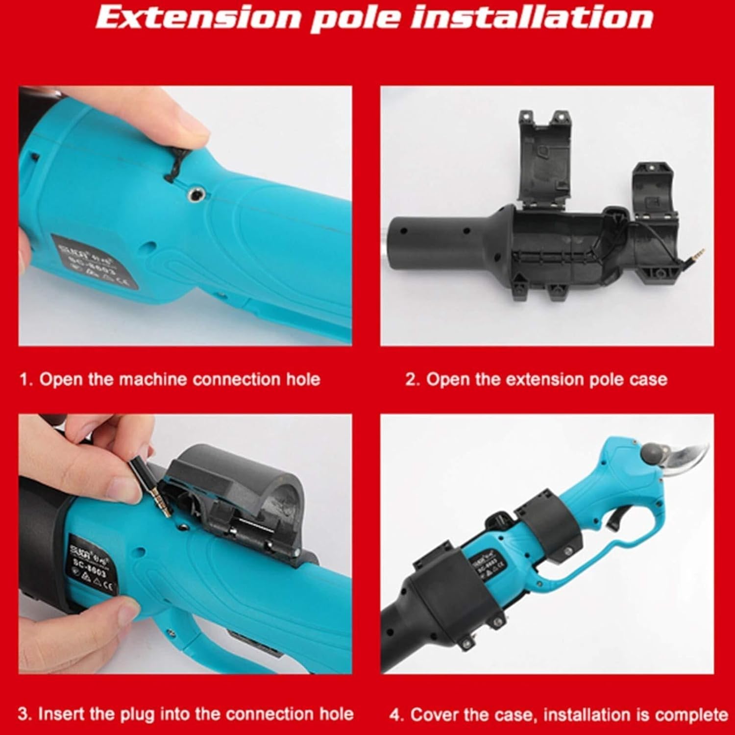 Electric Pruning Shears Cordless, 2Ah Lithium Battery-Powered Professional Tree Branch Cutter, 32mm Cutting Diameter, Handle