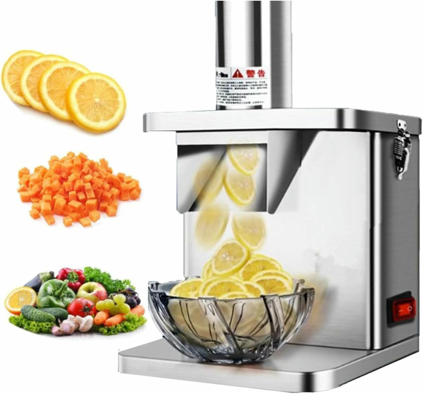 asdchZen Commercial Electric Vegetable Cutter, Vegetable Chopper, Onion Crusher, Circular Cutter, Meat Chopper, Multifunctional Food Processor With Stainless Steel Blades