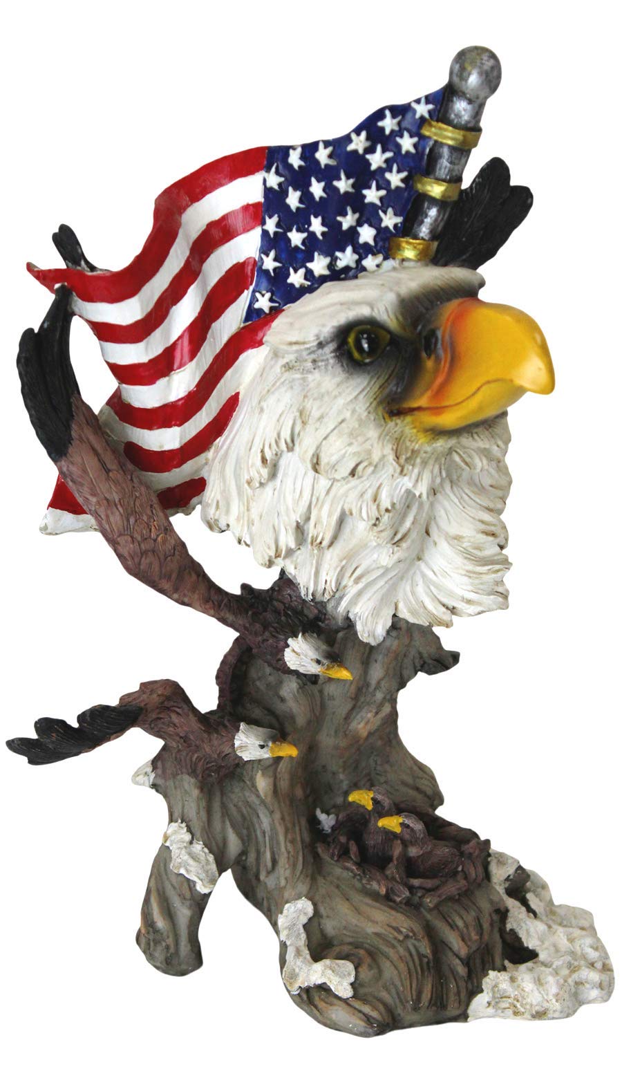 My Décor Red, White, And Blue Bald Eagle Sculpture Patriotic Us American Flag Resin Ornament Collectable Item