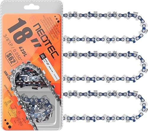 NEO-TEC Paquete de 3 cadenas de motosierra de 18 pulgadas - Calibre S62-0.050", Paso 38"LP, 62 eslabones de transmisión aptos para motosierra