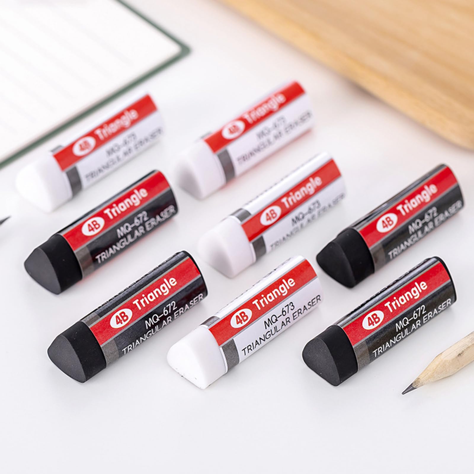 Ranvi 10 Pack Pencil Erasers, Erasers for School Office Art Erasers for Drawing(Black and White) - Image 3