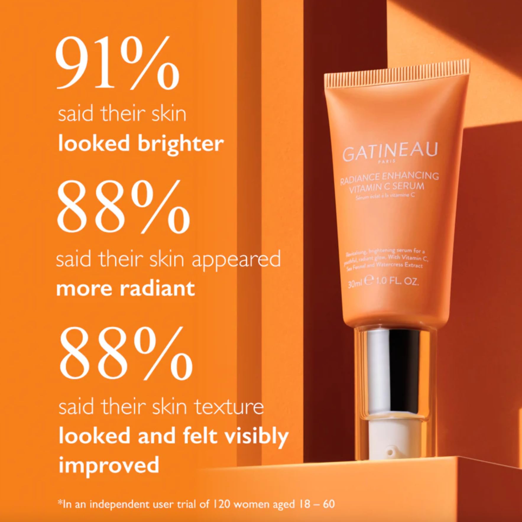 GATINEAU Radiance Enhancing Vitamin C Serum, 30ml, Vitamin C & Niacinamide, Brightens Dull & Uneven Skin Tone - Image 2