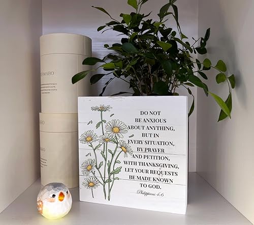 Miniatura 4 de Letrero cristiano, decoración de las Escrituras, caja de madera, decoración de escritorio, letreros de madera independientes, arte de mesa,