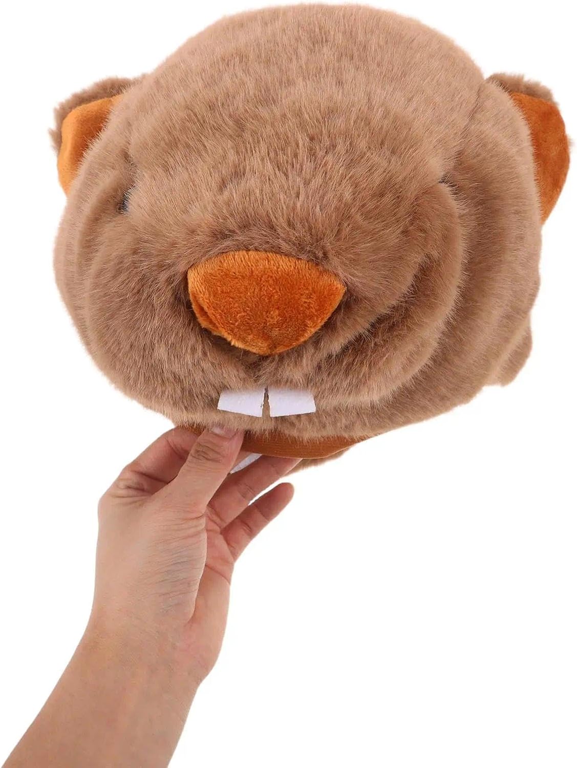 LOGOFUN Cartoon Groundhog Headwear Hat Stuffed Animal Cosplay Costume Adorable Party Photo Booth Prop for Birthday Carnival Wedding Shoot
