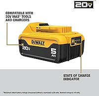 Vista 3 de DEWALT 20V MAX XR 5 Ah batería de ion de litio 2-Pack Premium de alta capacidad Paquetes de baterías inalámbricas para herramientas (DCB205-2)