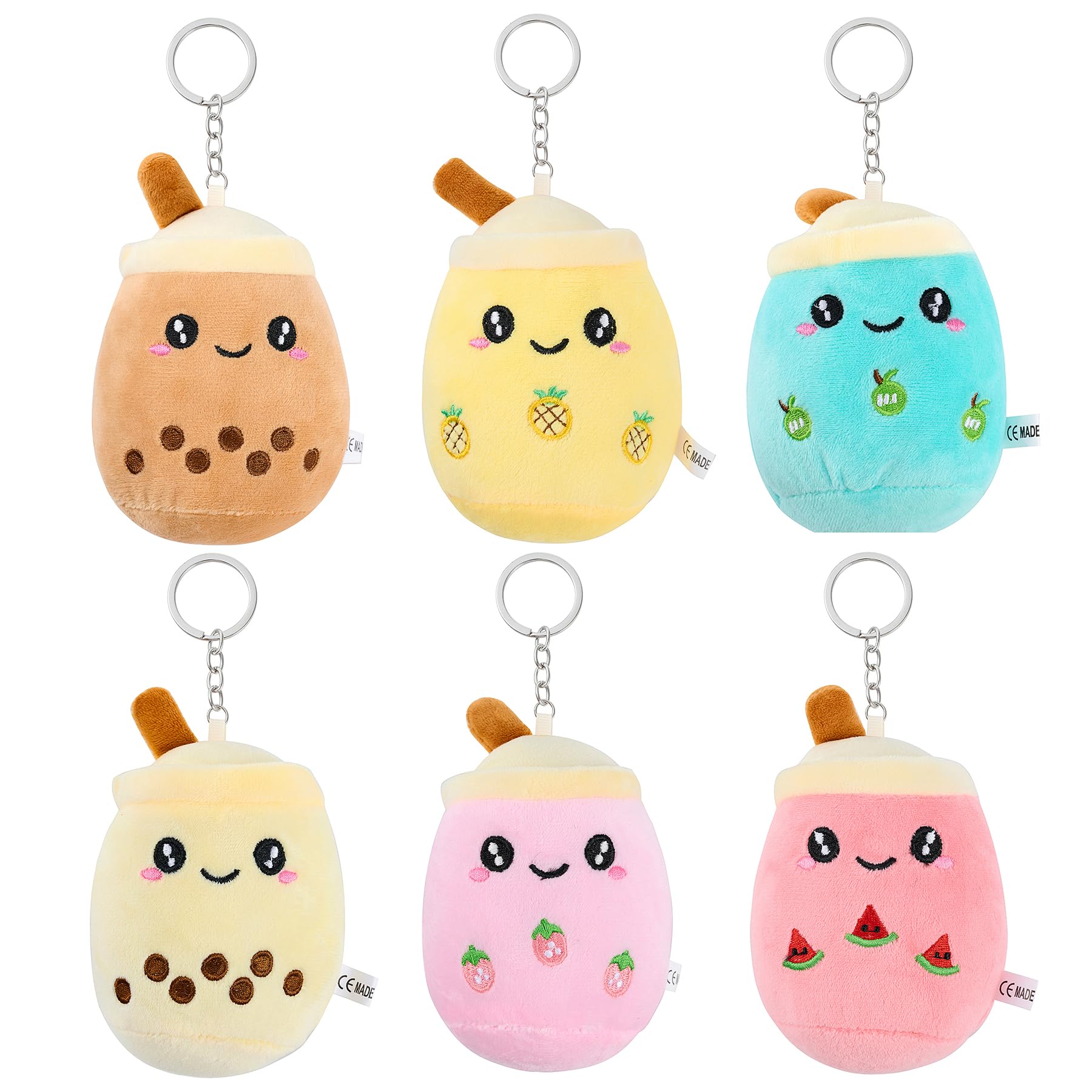 Yuzita Mini cute boba plush keychain for girls, kawaii bubble tea key chains for backpacks, boba tea plushies accessories stuff, boba themed gifts