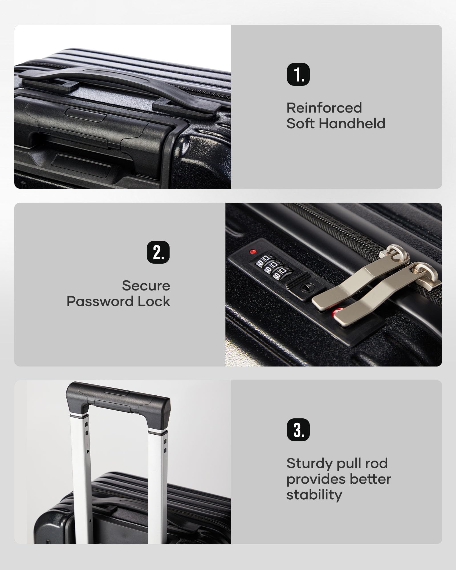 Valigia Sottovuoto,Trolley Bagaglio a Mano 55x40x20 Ryanair Easyjet,Con Sistema di Compressione a Vuoto Con Pompa,con 4 Ruote Rotanti e Lucchetto TSA e Borsa da Viaggio,Set Valigie,Nero