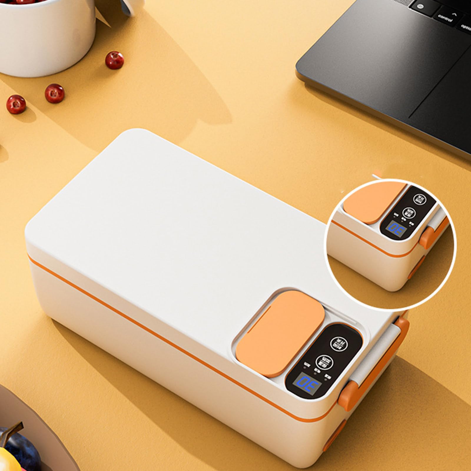 PANGBOER Pratico Riscaldamento Pranzo Organizzatori 3200mAh A tenuta stagna Scatola di Cibo 304Stainless Steel Studente per Uso quotidiano Riscaldamento