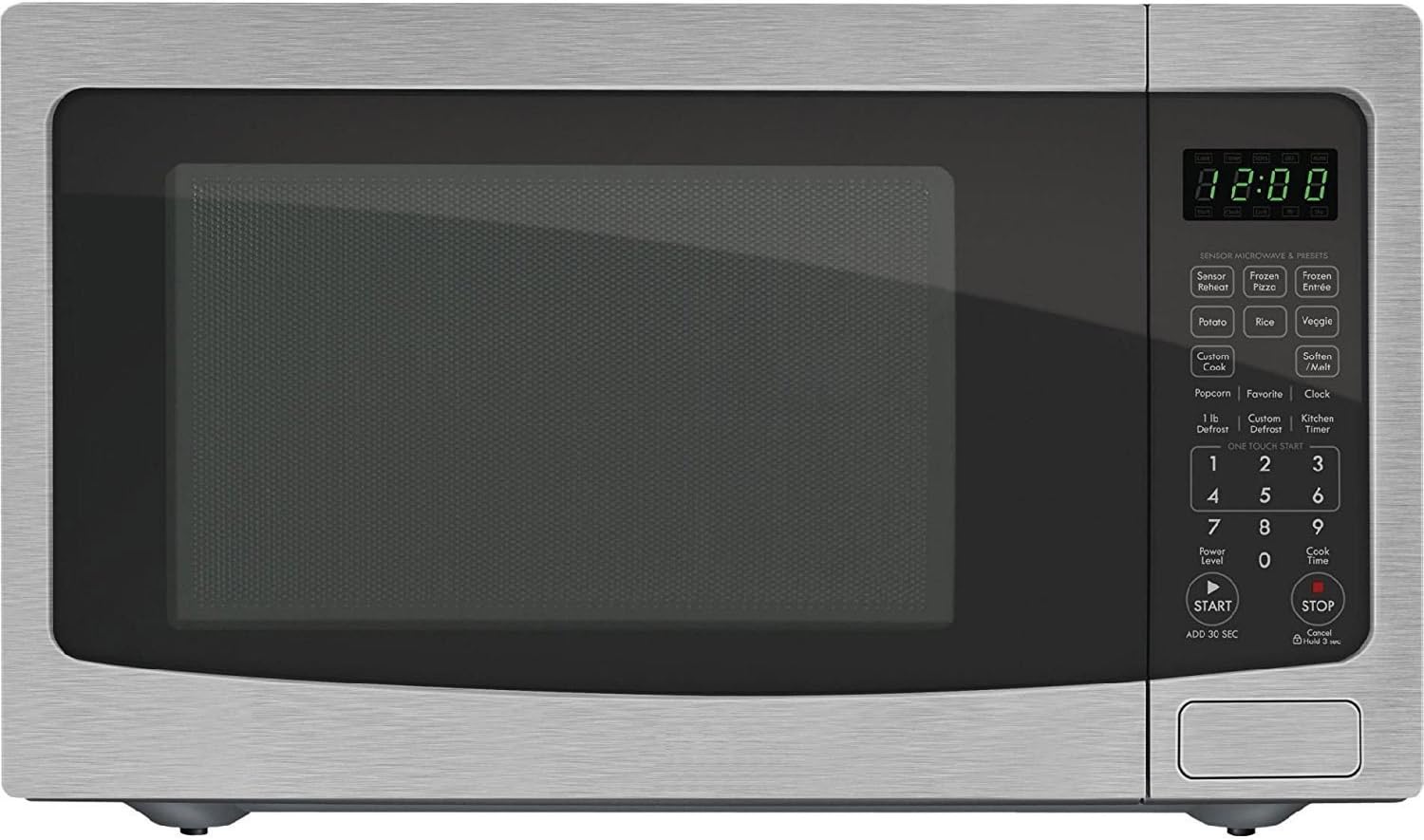 Chef Star CS73163 1.6 cu.ft. 1100-watts Countertop Microwave Stainless Steel w/Black Cabinet (Renewed)