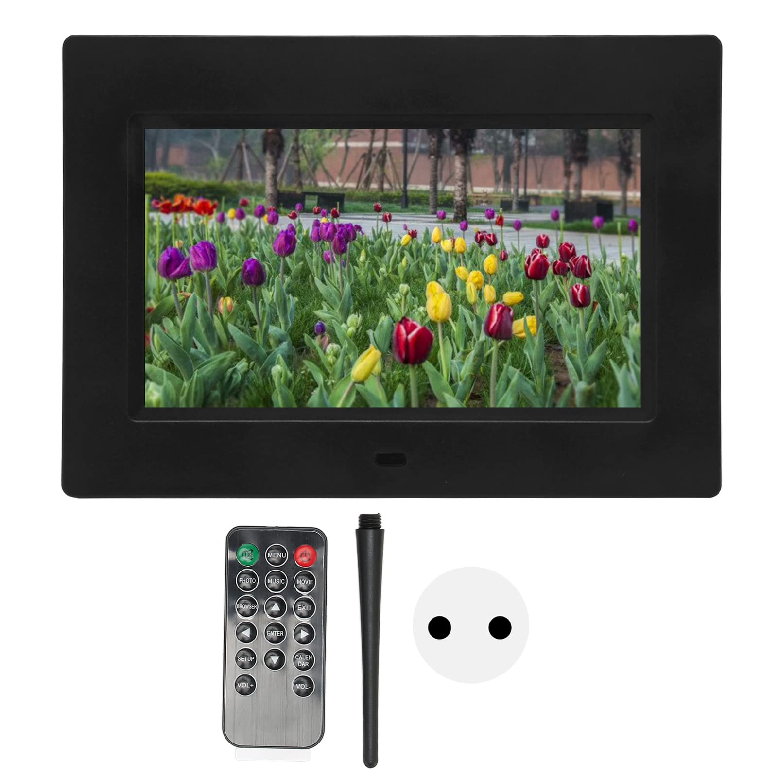Cornice per Foto Digitale, Angolo di Visione di 175 Gradi Supporto 100‑240 V Riproduzione USB Presentazione Musicale Album Elettronico Schermo IPS da 7 Pollici per la pubblicità