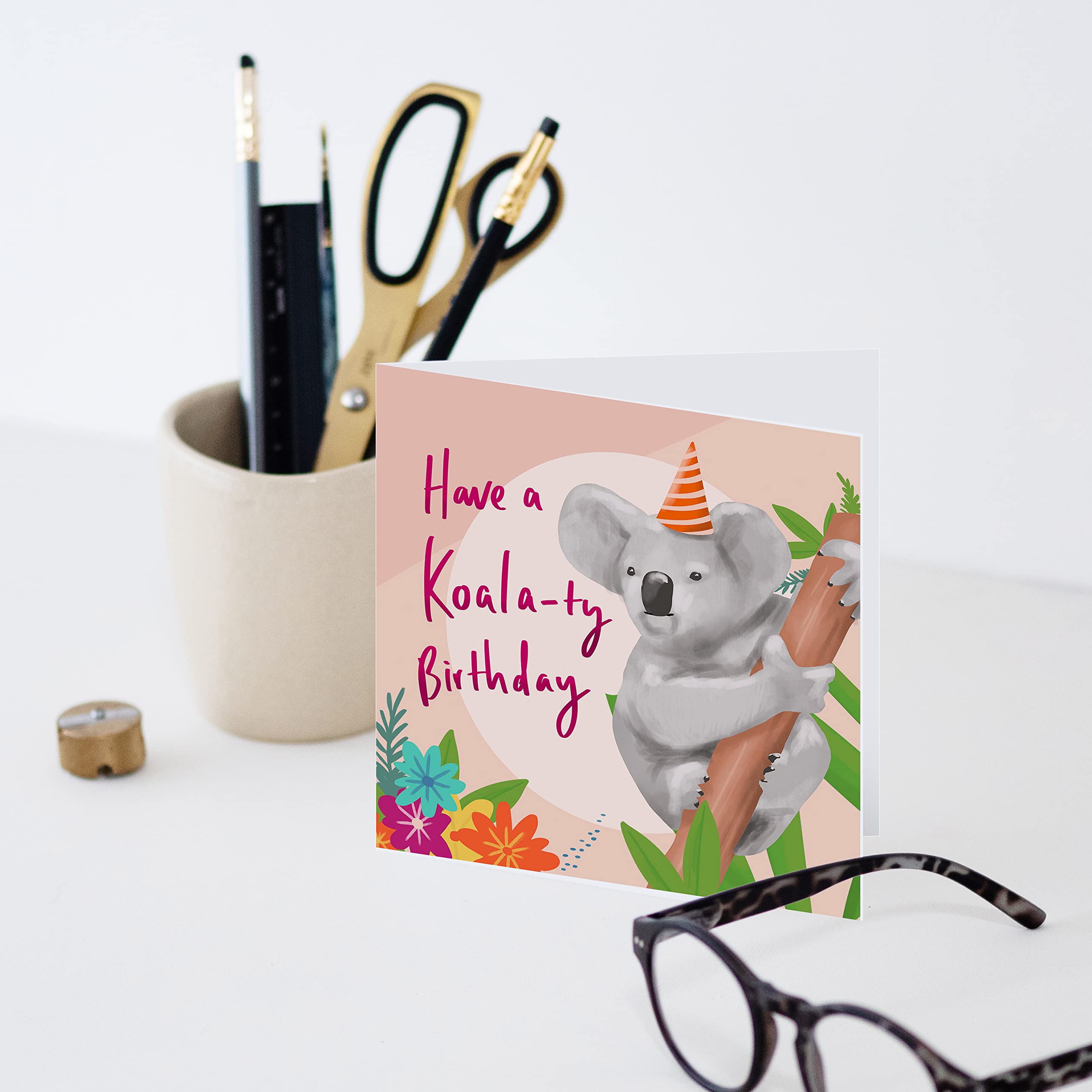 Lustige Koala Geburtstagskarte – „Koala-ty“ Grußkarte Für Frauen | Leer Innen