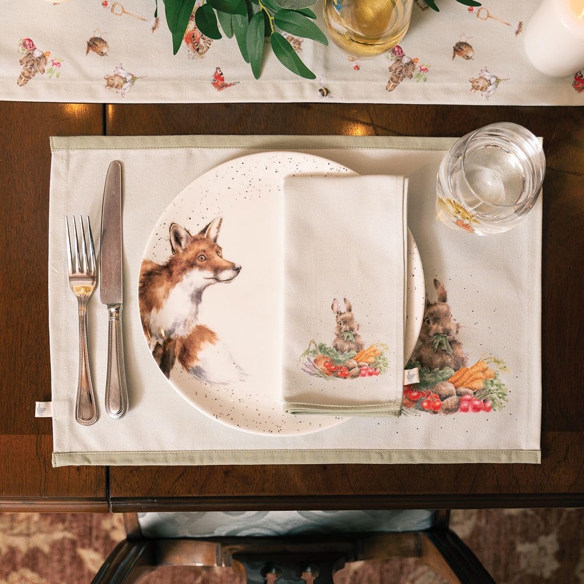 Wrendale Designs - Garden Friends' Set of Four Animal Fabric Napkins, Multicolor, 23 x 12 cm (Set of 1) - Image 2