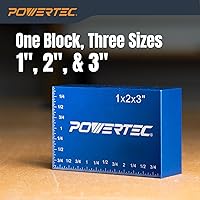 Vista 5 de POWERTEC Juego de 15 barras de configuración de altura de bloques de ajuste, barras de configuración de mesa de enrutador para la altura de la broca