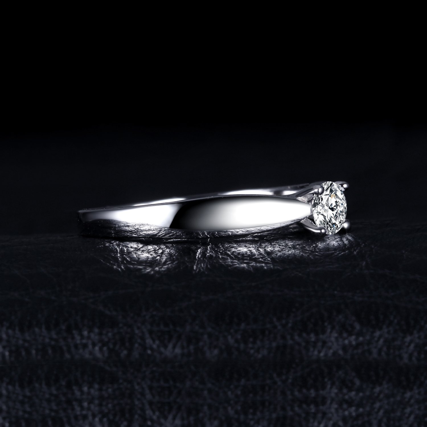 JewelryPalace Bague de Fiançailles Anneau d'Alliance pour Femme Zircone Cubique Rond en Argent 925 Mariage Promise Engagement Cadeau Anniversaire Magnifique, Plaqué Or Jaune Or Rose Bijoux femme
