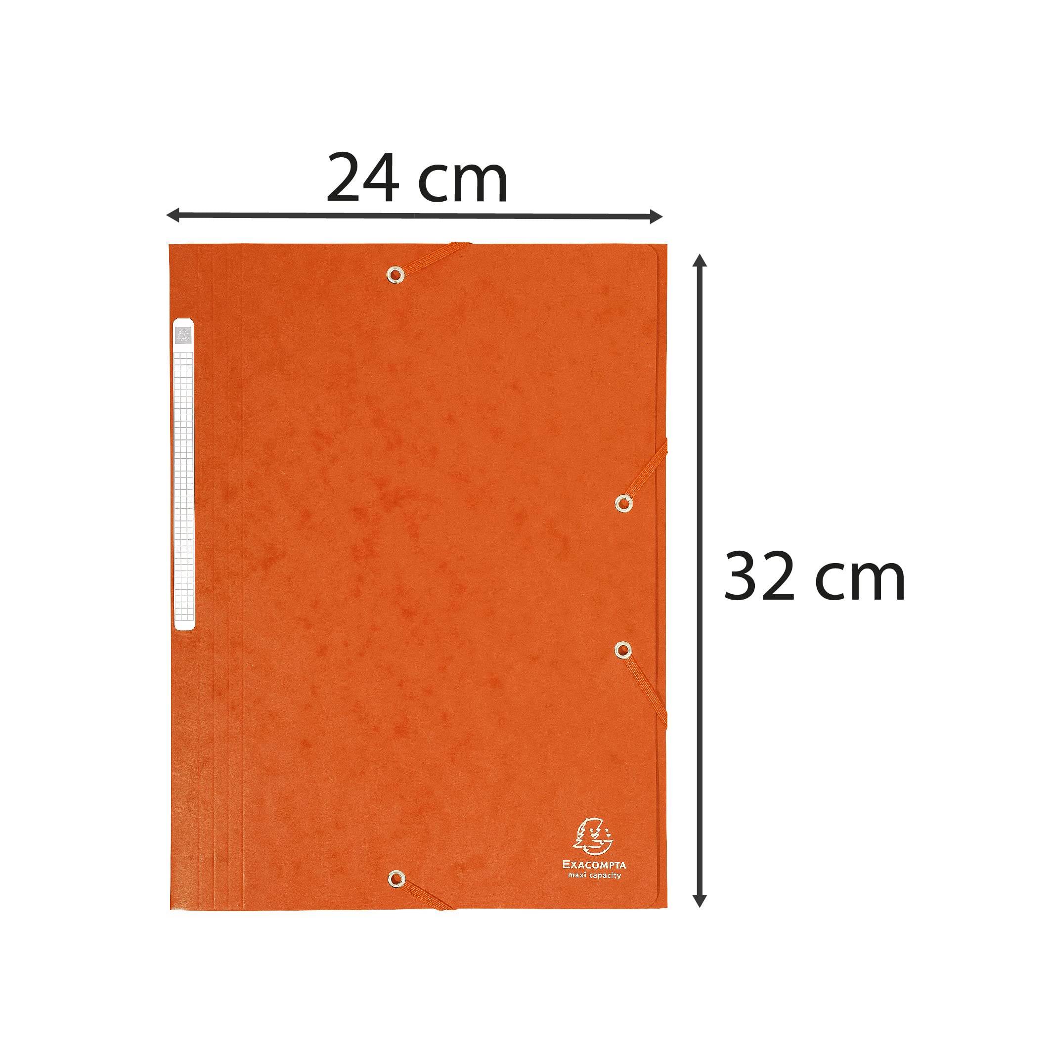 Exacompta 17117H 25er Pack Einschlagmappe aus extra starkem Colorspan-Karton für DIN A4 mit 3 Klappen und 2 Gummizügen orange