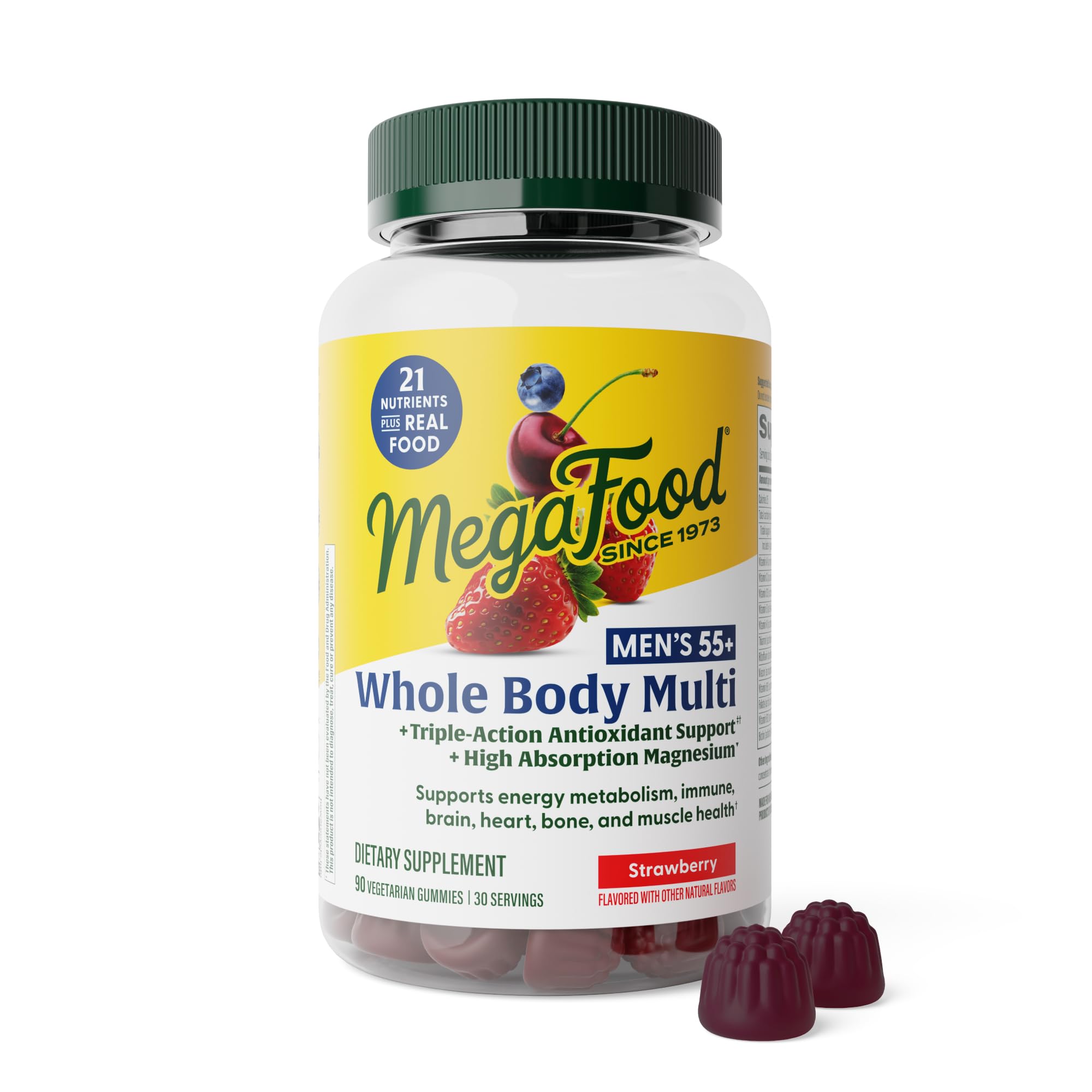 MegaFood Whole Body Gummies, Multivitamin for Men 55+, 90 Gummies
