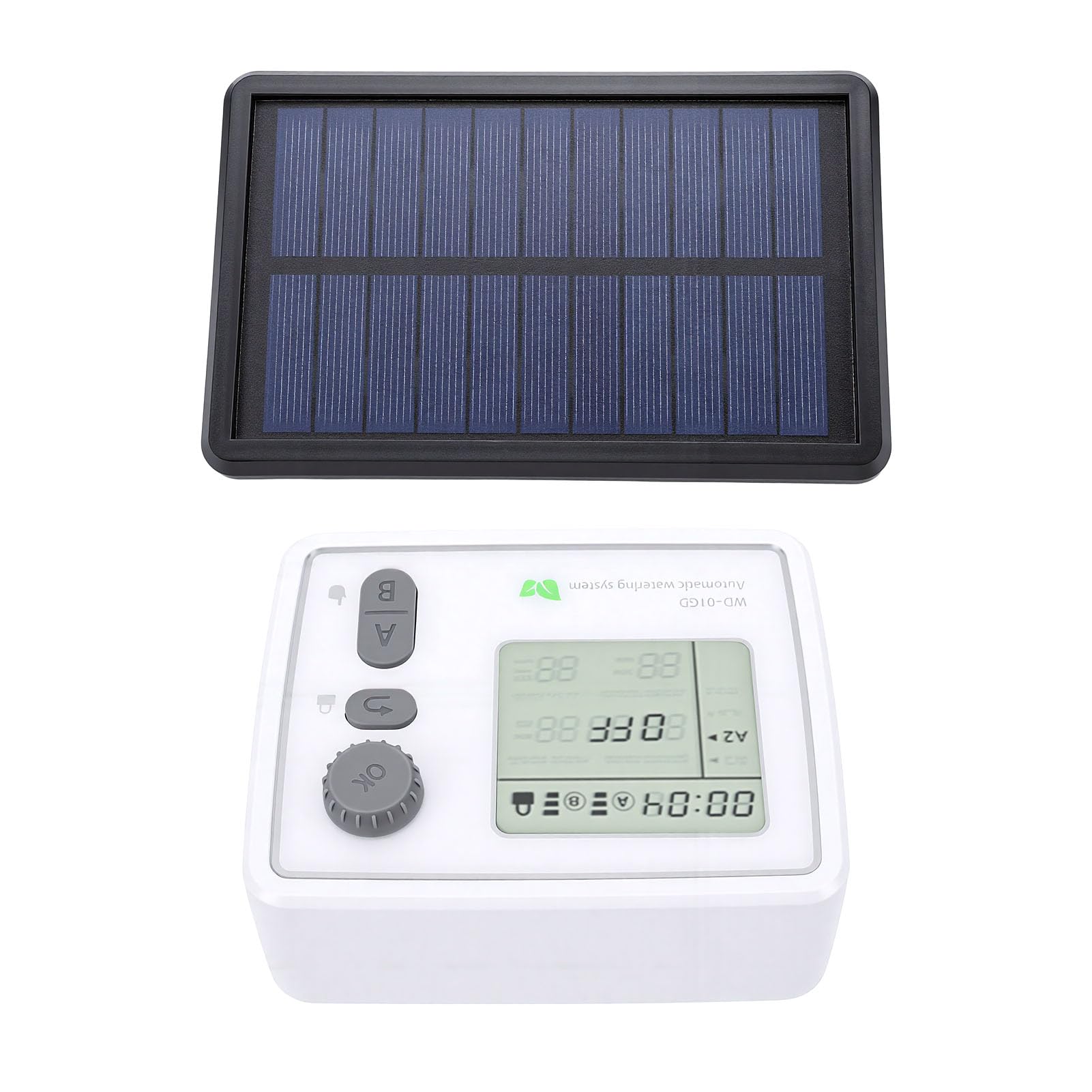 ASHATA Kit di Irrigazione a Goccia Solare Efficiente di Irrigazione a Goccia Automatico Alimentato Ad Energia Solare per Balcone Giardino Materiale: ABS, Elettronica Dimensioni: 5,12x4,13x2,32 Pollici