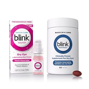 BLINK NutriTears Supplement Nourish Preservative-Free Eye Drops Bundle Vitamin Infused Relief Replenishes and Refreshes Eyes NutriTears Eye Care