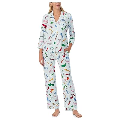 Kate Spade New York 3/4 Sleeve Brushed Jersey Long PJ Set Women
