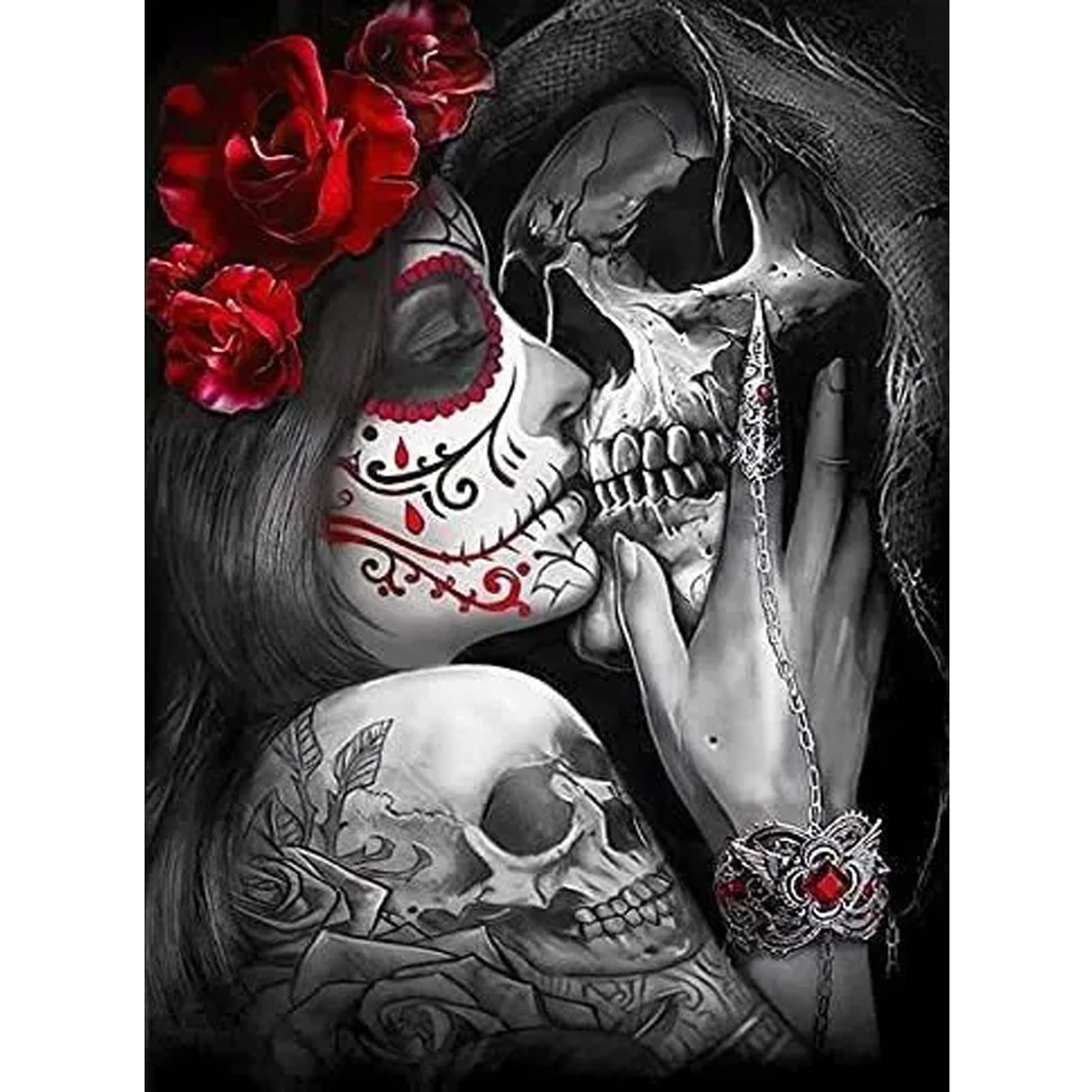 Adult Diamond Painting, Halloween Diamond Painting, Skull Diamond Painting