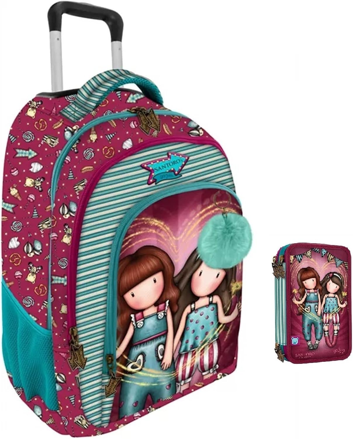 TROLLEY ZAINO SCUOLA Compatibile Con Santoro Gorjuss London Little Dancer piccola ballerina + astuccio 3 piani completo + Omaggio penna girabrilla 6 colori in 1 + portachiave girabrilla TROLLEY ZAINO SCUOLA Compatibile Con Santoro Gorjuss London Little Dancer piccola ballerina + astuccio 3 piani completo + Omaggio penna girabrilla 6 colori in 1 + portachiave girabrilla