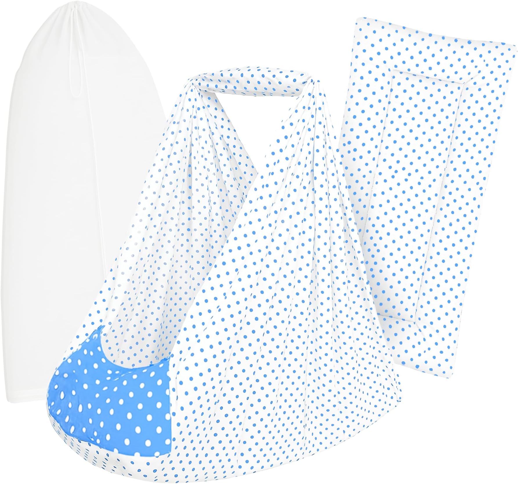 Baby Cradle Set Swing/Jhula (Thottil Cloth, Palna, Dolna) | Hanging Cradle Cloth with Removable Bed and Mosquito Net | Up to 15 kg | CRA-Light Blue